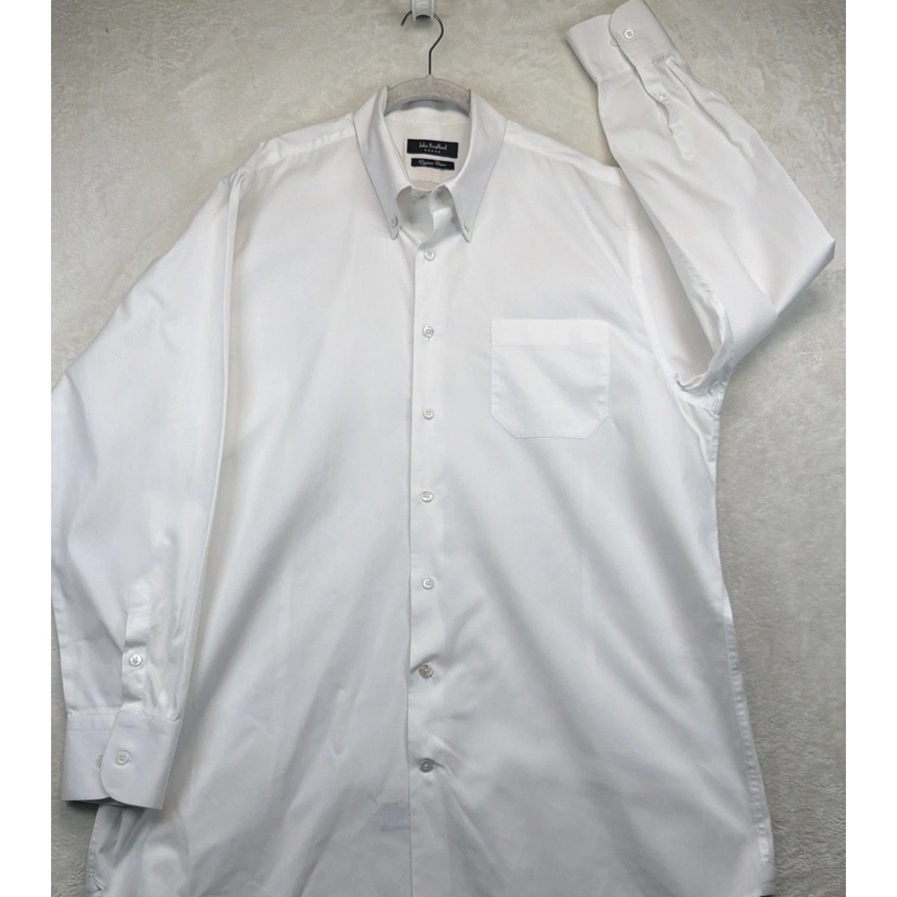 Mens White Dress Shirt 17.5 Egyptian Cotton Long Sleeve 44/46